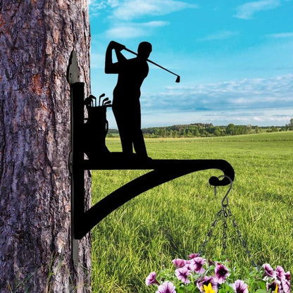 Golfer Metal Hanging Bracket Plant Stand PS055