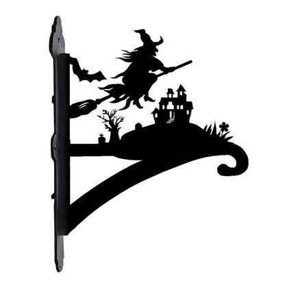 Witch and Haunted Castle Metal Hanging Bracket Plant Stand PS174