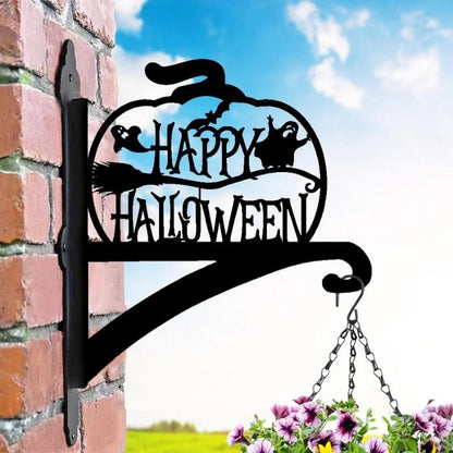 Happy Halloween Metal Hanging Bracket Plant Stand PS175