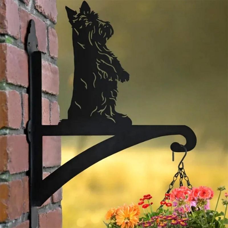 Scottish Terrier Metal Hanging Bracket Plant Stand PS073