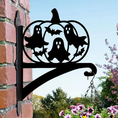 Pumpkin Ghost Metal Hanging Bracket Plant Stand PS177