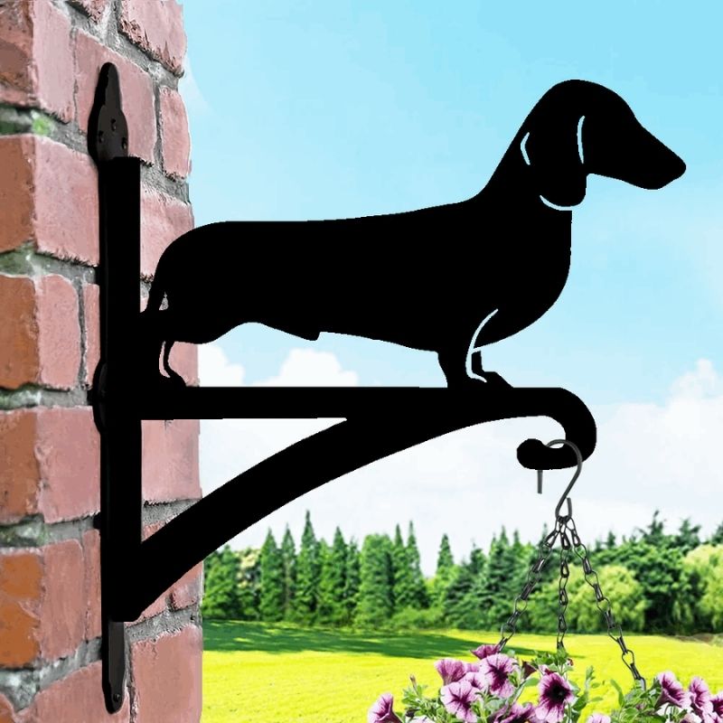 Dachshund Dog Metal Hanging Bracket Plant Stand PS011