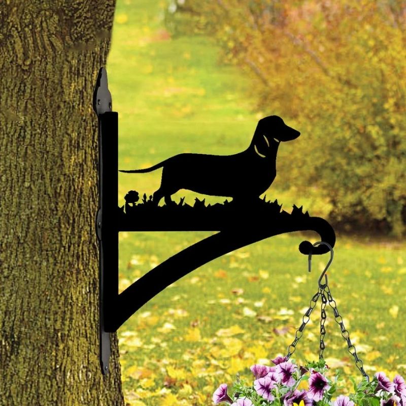 Dachshund Dog Metal Hanging Bracket Plant Stand PS081