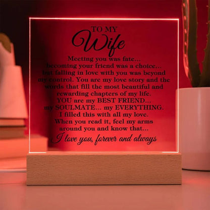 To My Wife - Meeting You Was Fate - Acrylic Plaque