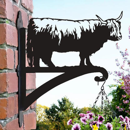 Highland Cow Metal Hanging Bracket Plant Stand PS008