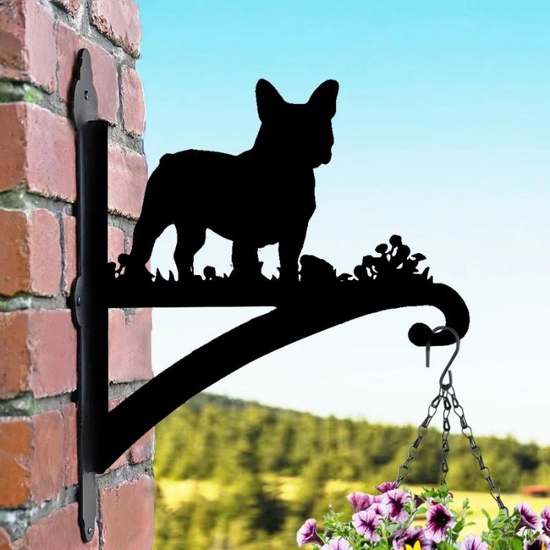 French Bulldog Metal Hanging Bracket Plant Stand PS036