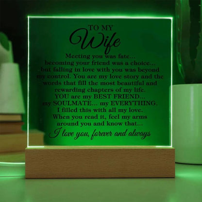 To My Wife - Meeting You Was Fate - Acrylic Plaque