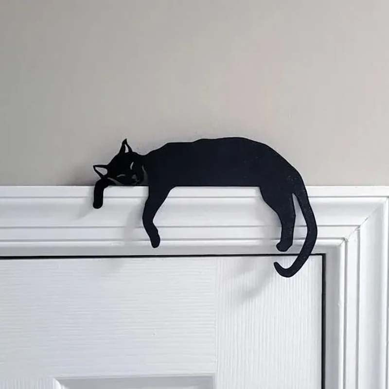 Metal Adorable Cat Door Topper