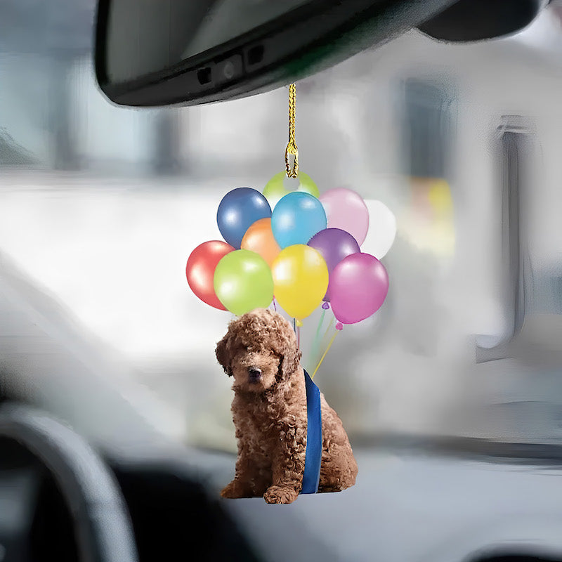 Golden Doodle Fly With Bubbles Car Hanging Ornament BC020