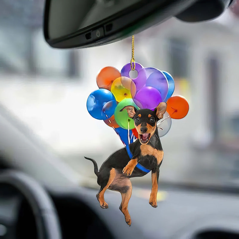 Miniature Pinscher Fly With Bubbles Car Hanging Ornament BC021