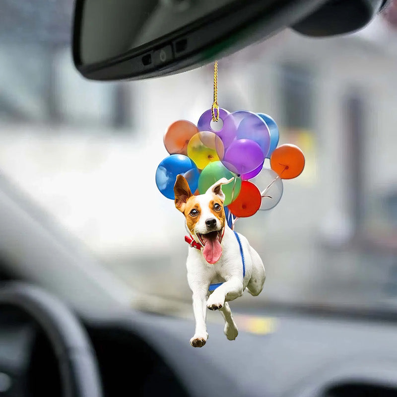 Jack Russell Terrier Fly With Bubbles Car Hanging Ornament BC039