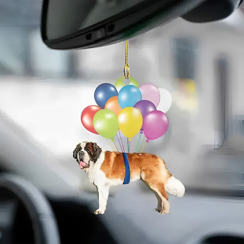Saint Bernard Fly With Bubbles Car Hanging Ornament BC046