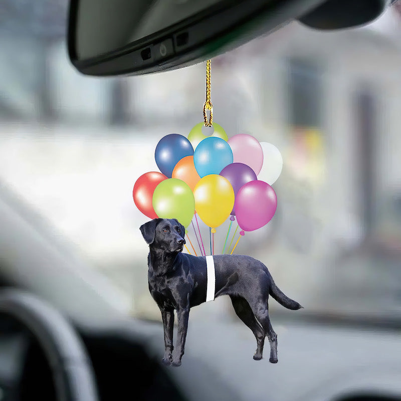 Black Labrador Fly With Bubbles Car Hanging Ornament BC054