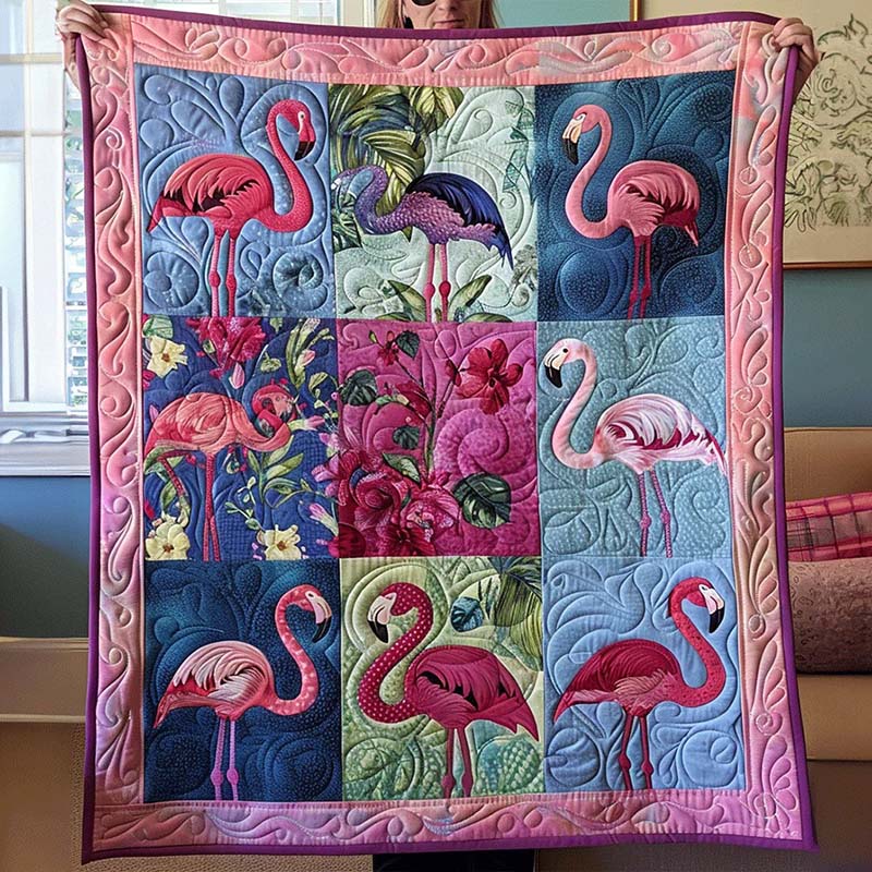 Tropical Bliss Flamingo Blanket - D219 - Premium Blanket