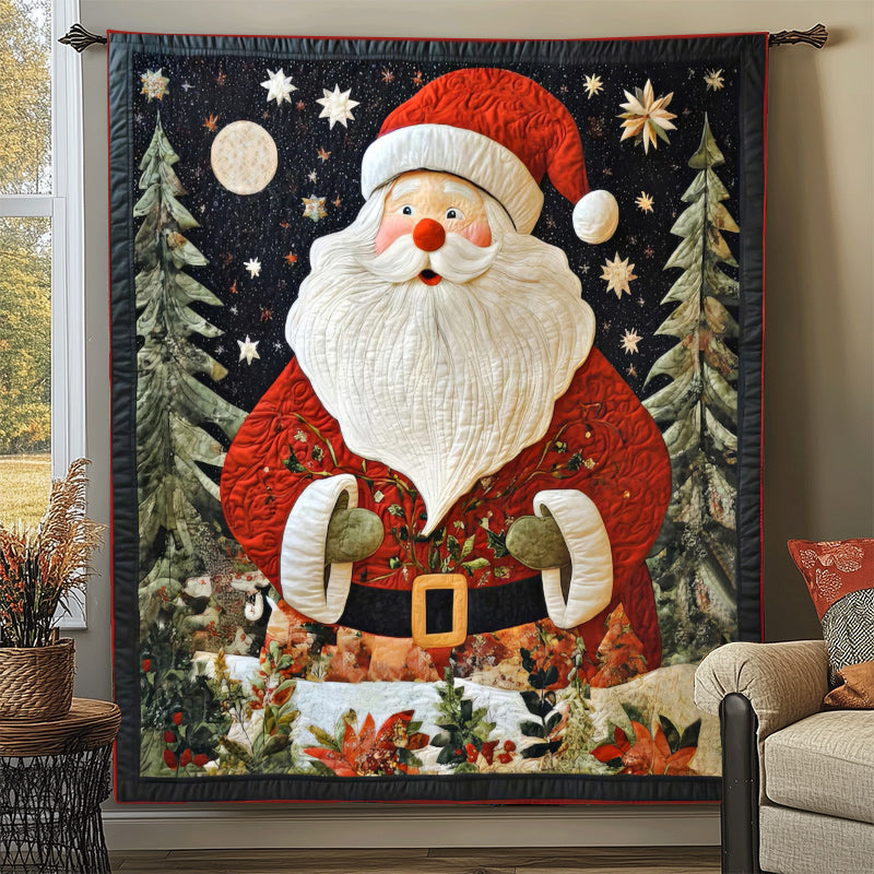 Santa Claus and Night Forest Blanket - D264 - Premium Blanket