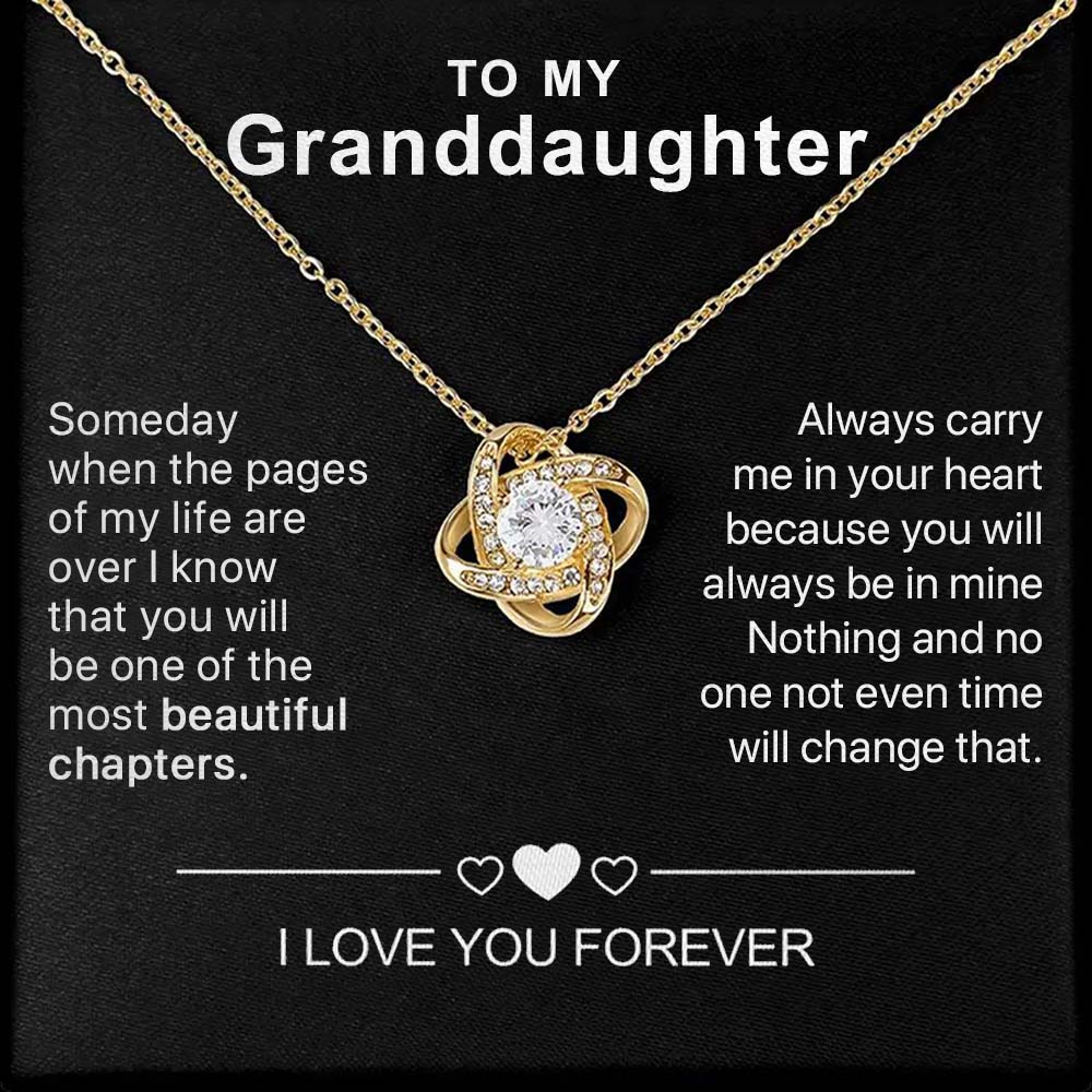 To My Dear Granddaughter - Interlocking Heart Necklace