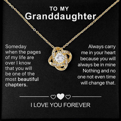 To My Dear Granddaughter - Interlocking Heart Necklace