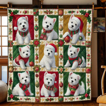 West Highland White Terrier Christmas Blanket - H182 - Premium Blanket