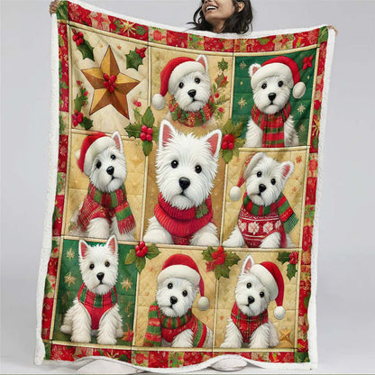 West Highland White Terrier Christmas Blanket - H183 - Premium Blanket