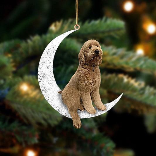 Goldendoodle Sit On The Moon Ornament MO003