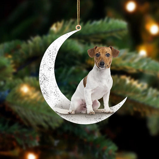 Jack Russell Terrier Sit On The Moon Ornament MO034