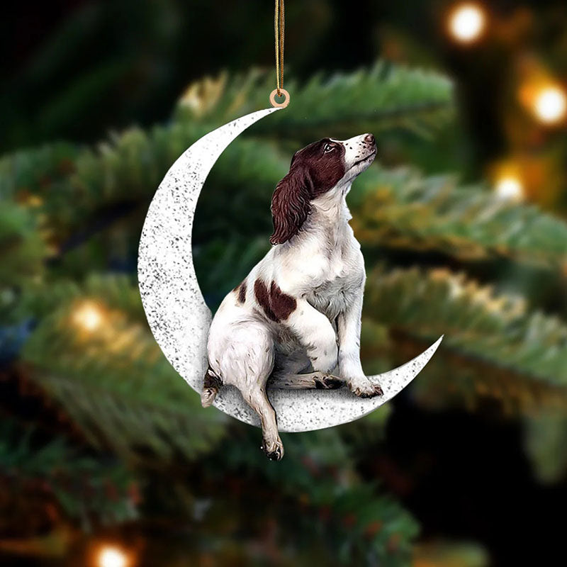 English Springer Spaniel Sit On The Moon Ornament MO036