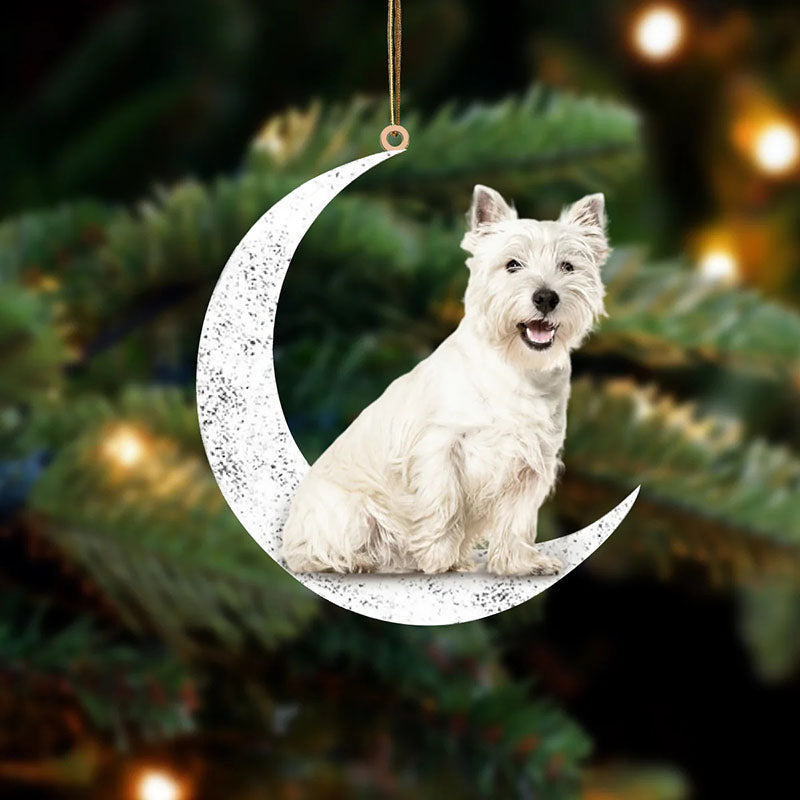 West Highland White Terrier Sit On The Moon Ornament MO051