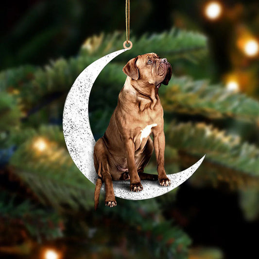 Dogue de Bordeaux Sit On The Moon Ornament MO093