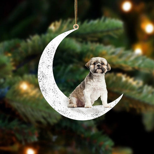 Lhasa Apso Sit On The Moon Ornament MO096