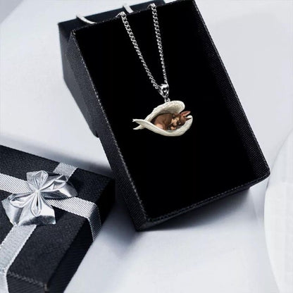 Chihuahua Sleeping Angel Stainless Steel Necklace SN045