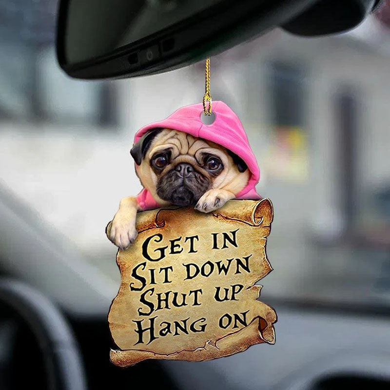 Pug Get In Ornament GI007