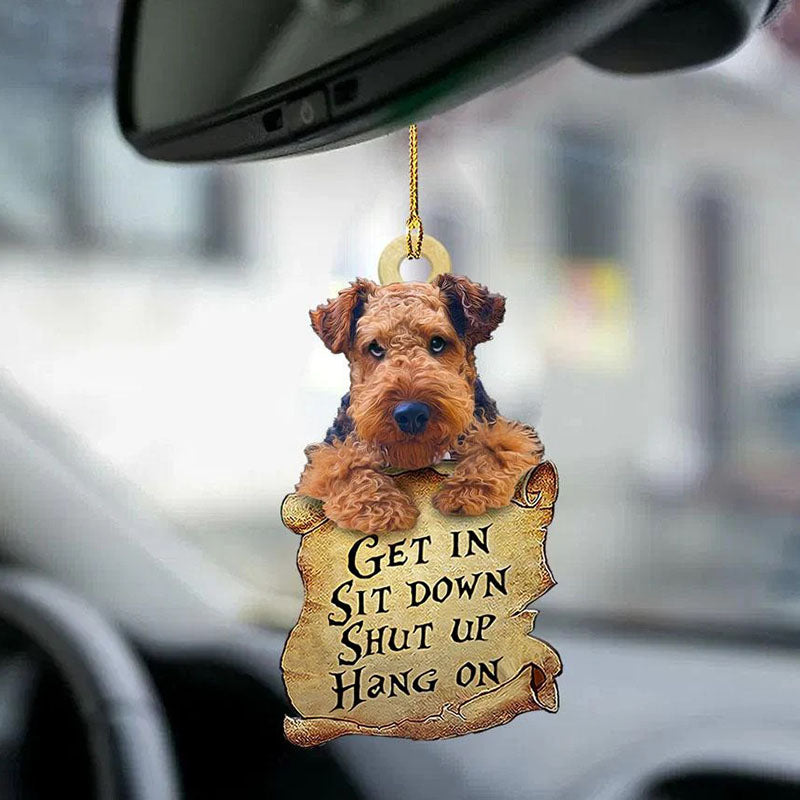 Airedale Terrier Get In Ornament GI056