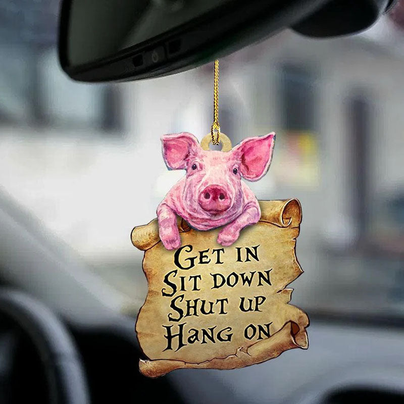 Pig Get In Ornament GI083