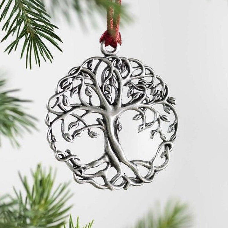 SOLID PEWTER CHRISTMAS TREE ORNAMENT