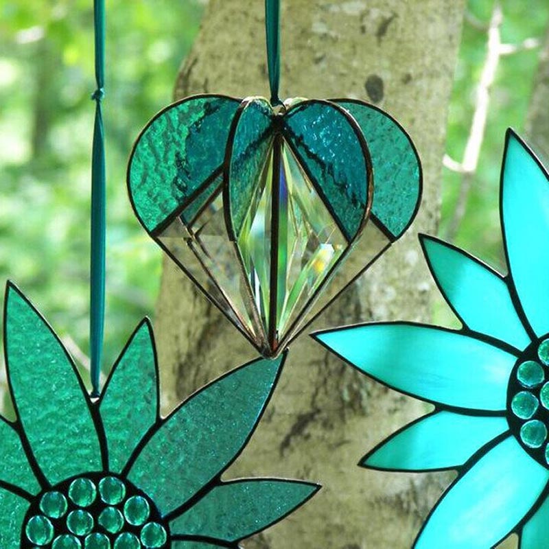 Handmade Stained Heart-shaped Suncatcher