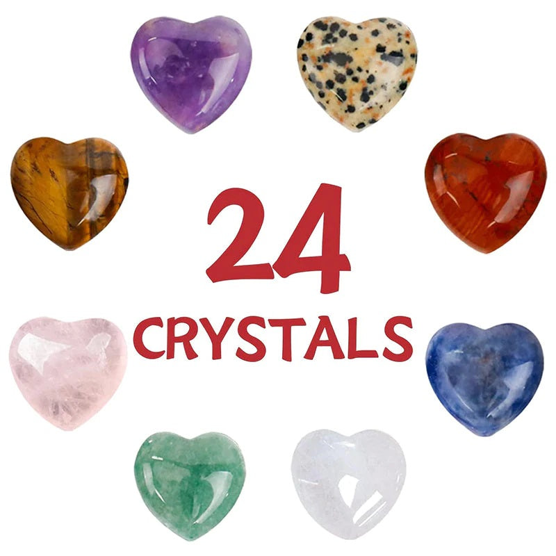 24 Pack Valentines Cards with Heart-Shape Crystals