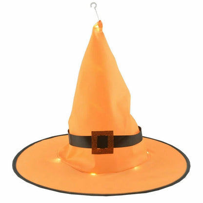 Glowing Witch Hat Decorations - 2 in 1 Hanging/Wearable