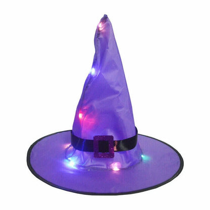 Glowing Witch Hat Decorations - 2 in 1 Hanging/Wearable