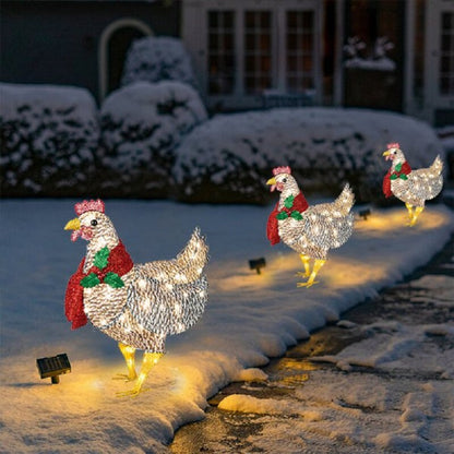 LAST DAY 40% OFF-Light-Up Chicken with Scarf Holiday Decoration