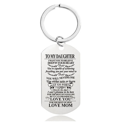 Mom To Daughter - You Will Never Lose - Inspirational Keychain - A909