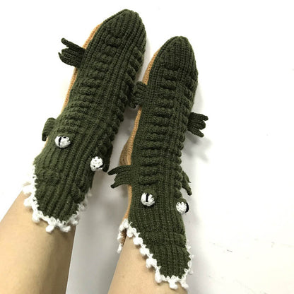 Crocodile Knitted Warm 3D Floor Socks