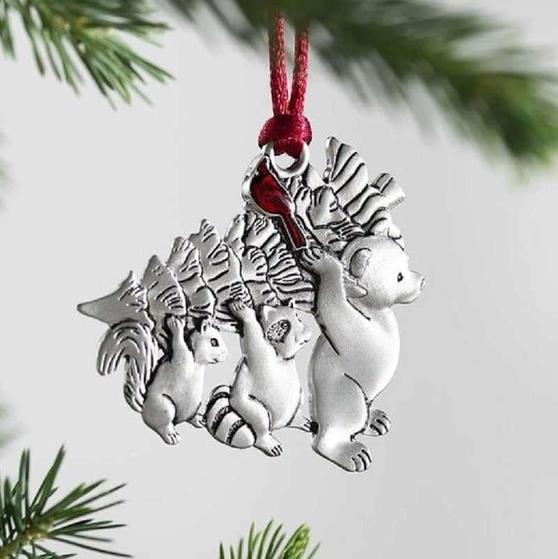 SOLID PEWTER CHRISTMAS TREE ORNAMENT