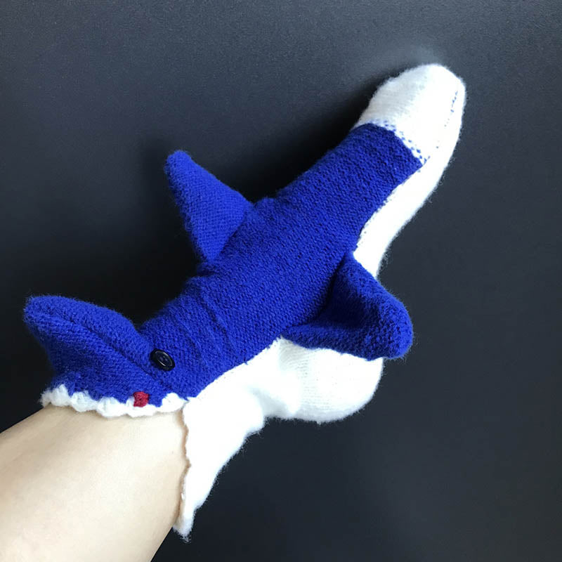 White-billed Shark Knitted Warm 3D Floor Socks