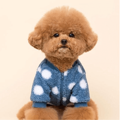 Warm Fleece Polka Dog Sweater