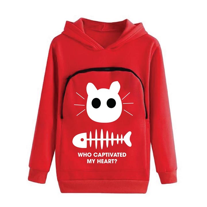 Cat Lovers Hoodie Cuddle Pouch ( Who Captivated My Heart? )