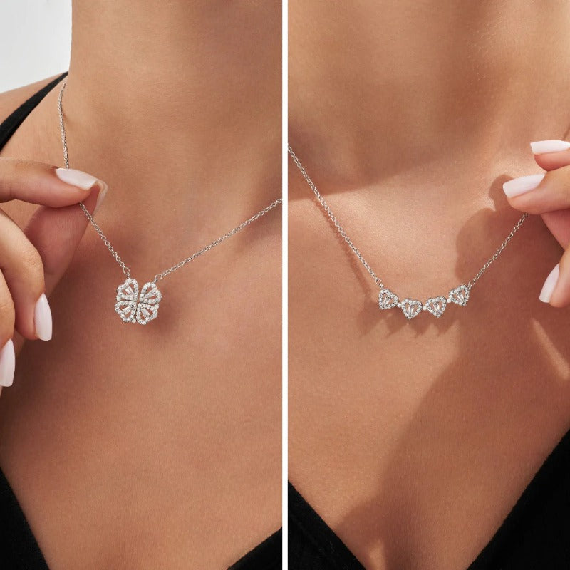 🍀Four-Leaf Heart Shape Necklace💕 S925 Silver