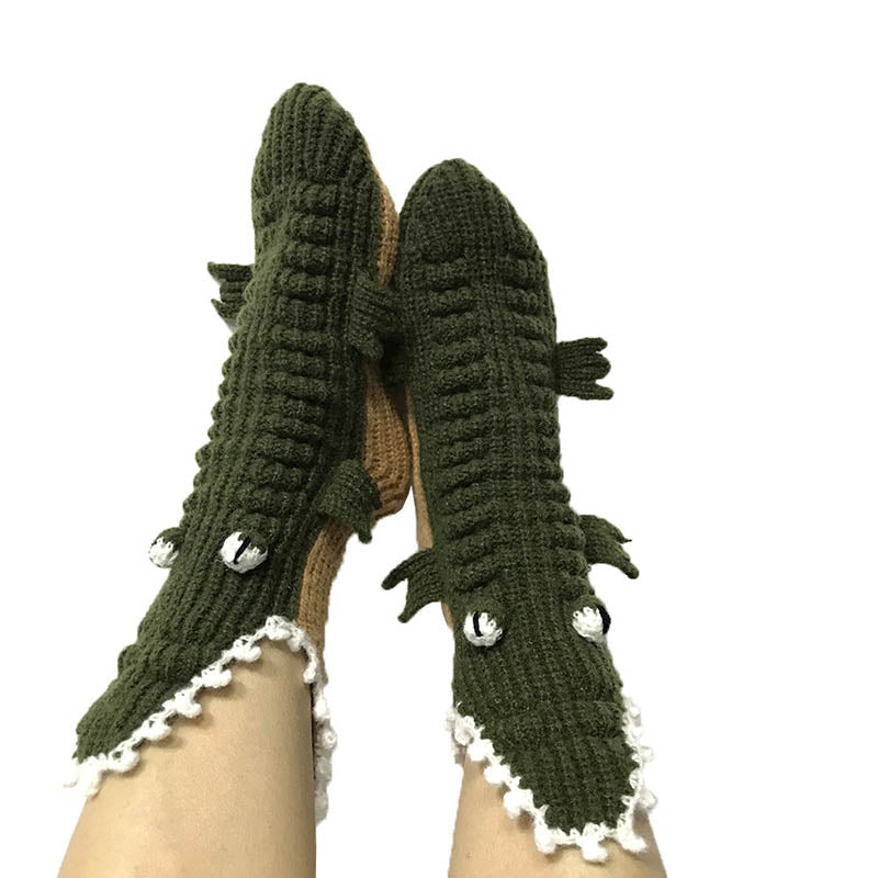 Crocodile Knitted Warm 3D Floor Socks