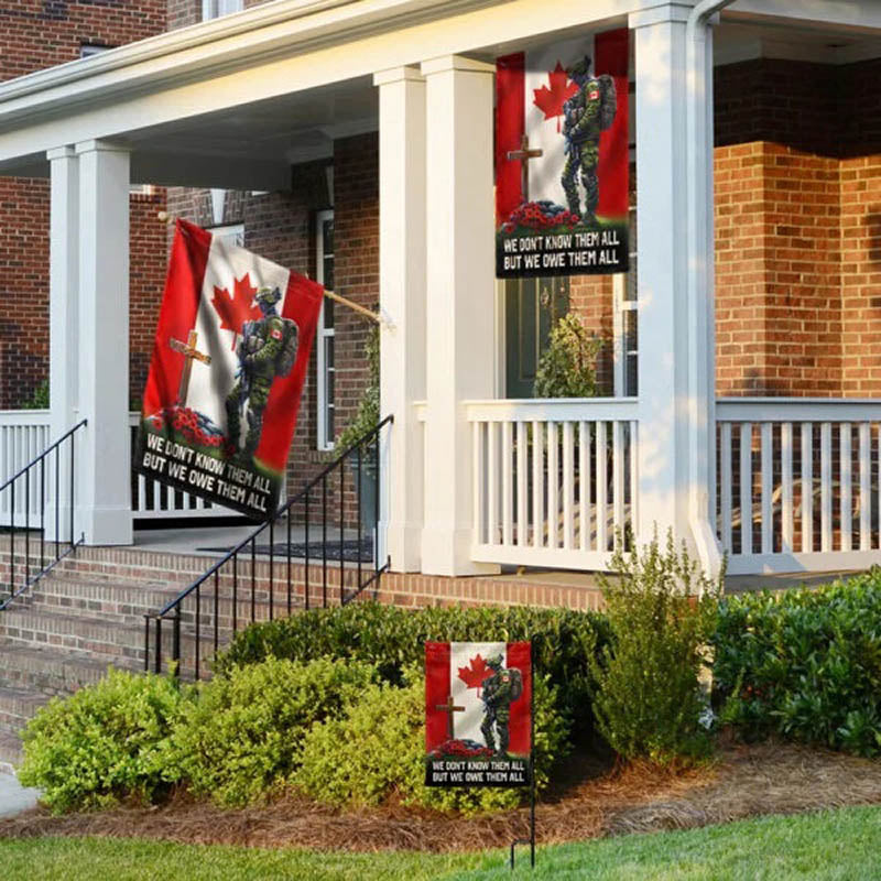 Canada Veteran Memorial Flag We Don’t Know Them All But We Owe Them All Canadian Soldier The Cross Flag