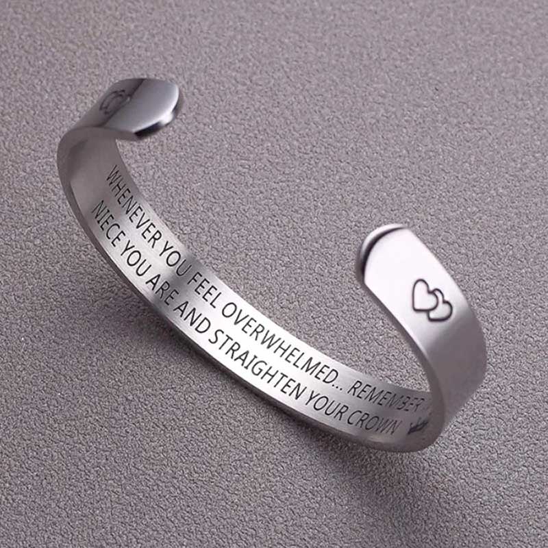 "Whenever You Feel Overwhelmed... Remember Who You Are And Straighten Your Crown" Bracelet