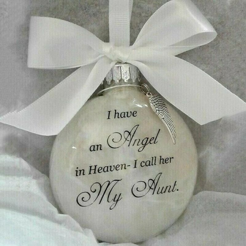 Christmas Ornaments Feather Ball - Angel In Heaven Memorial Ornament